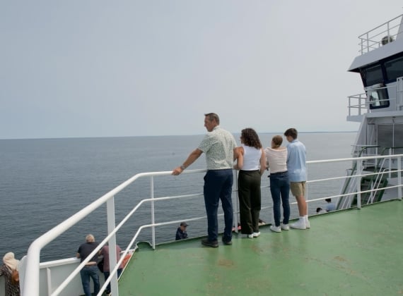 A family on the viewing decks 