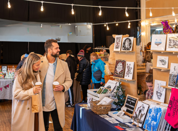 People at a Christmas Market 