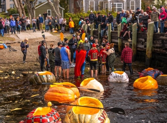 Contestants at the Nova Scotia Giant Pumpkin Festival & Regatta