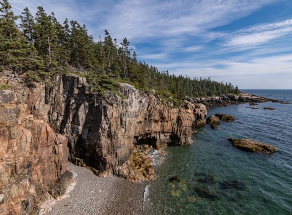 Shoreline view of Acadia National Park, Maine
