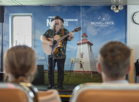 Music on Deck performer on NFL ferry 