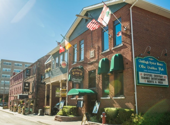 Some old brick buildings in downtown Charlottetown