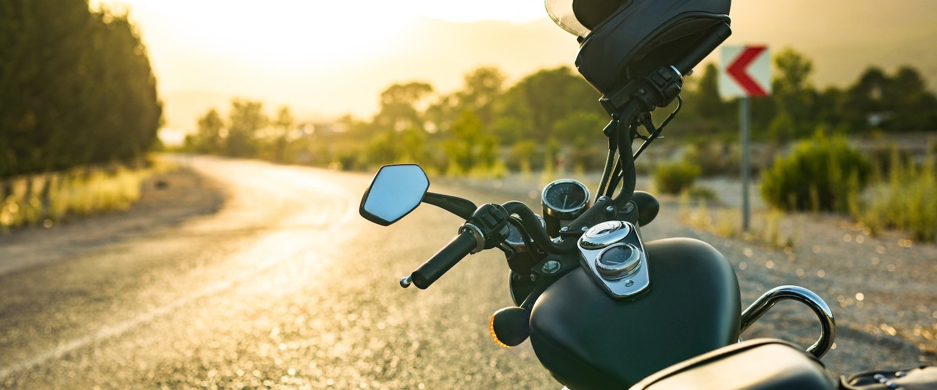Motorcycle on side of road 