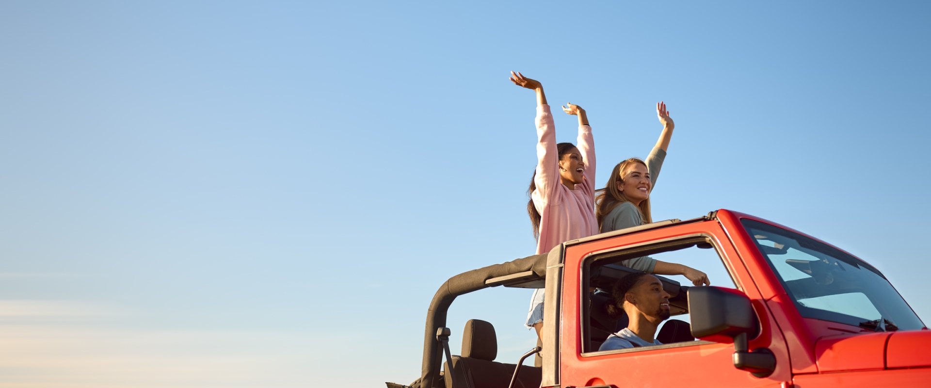 Friends on a road trip.