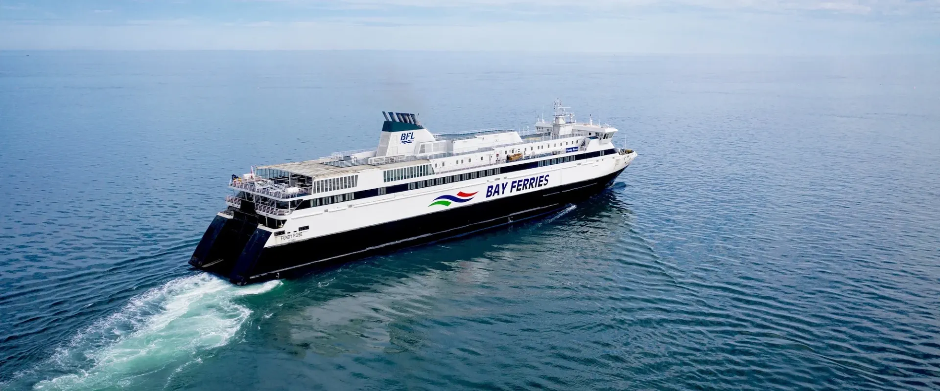 A ferry crossing the water